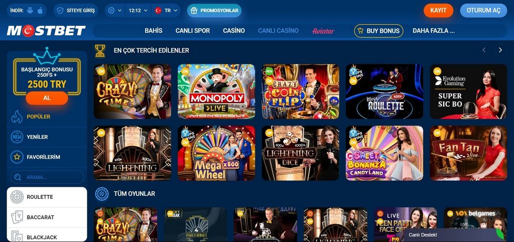 Mostbet hesap girişi